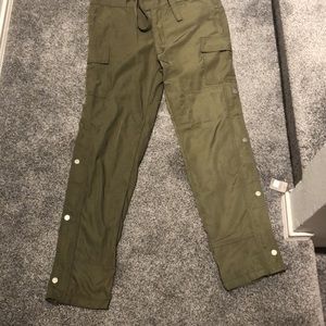 Uniform Studios Olive Green Snap Side Cargo Pants